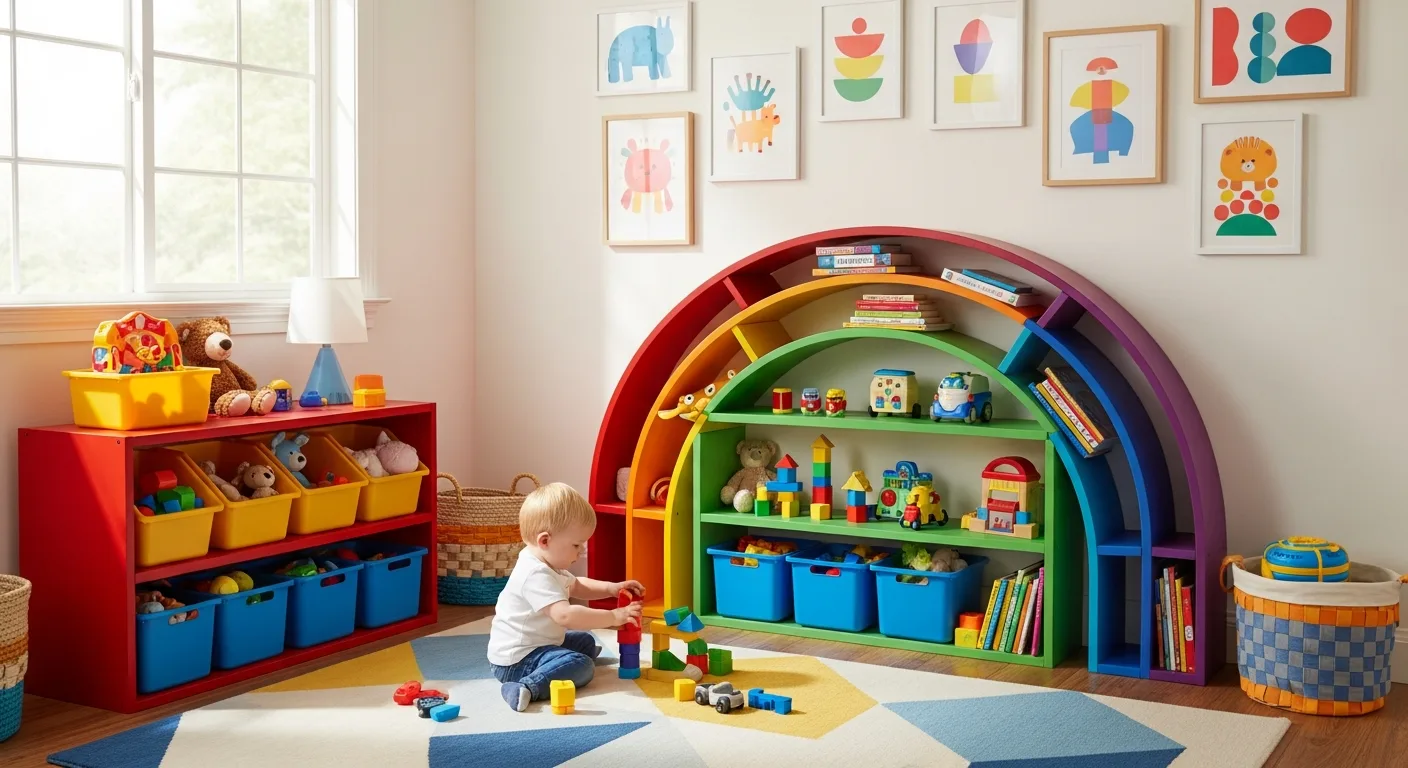 colorful creative toddler playroom