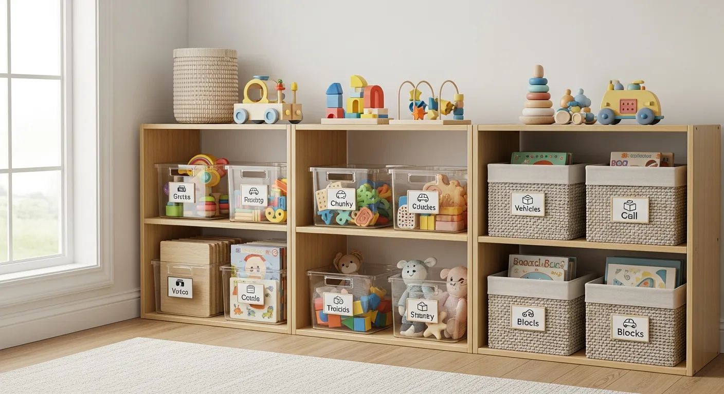 toy rotation playroom setup for toddlers