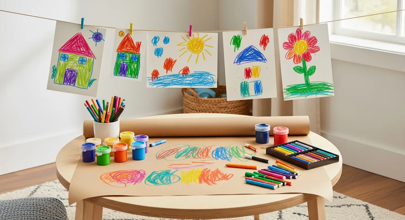 toddler art and craft station at home