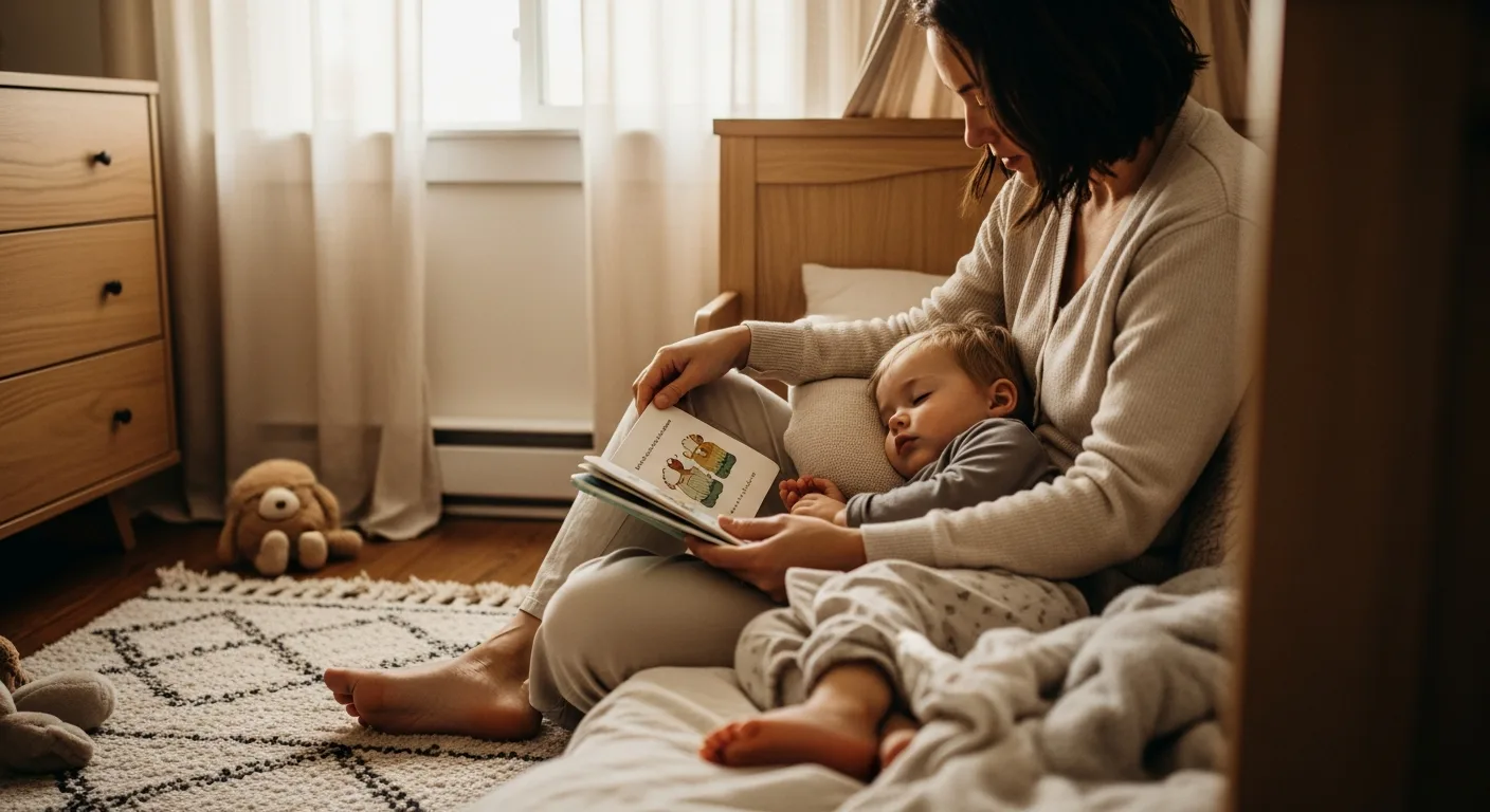 toddler nap routine at home with parent